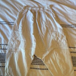 Atelier Delphine drop crotch pants, ivory cotton, size medium